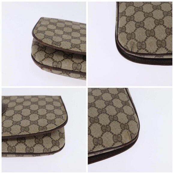 GUCCI GG Supreme Clutch Bag PVC Beige Gold Auth 148253 - Picture 14 of 16